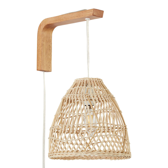 Bamboo Open Weave Bell Wall Sconce: Black by World Market