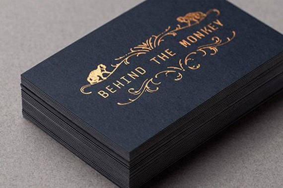 100 Business Cards Custom Black 14Pt 16Pt Matte - Gold, Silver, Rose Copper Holographic Metallic Foil Stamped Personalized Hangtags Us