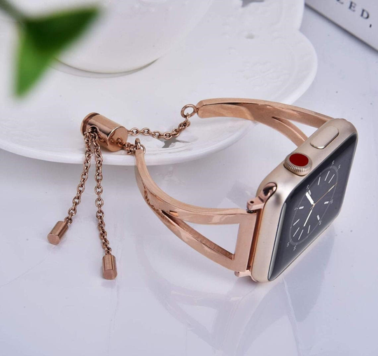 Bracelet Compatible For Apple Watch Band 38mm 40mm 41mm 42mm 44mm 45mm Women Stainless Steel Metal Iwatch Bangle Wristband