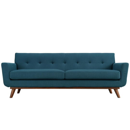 Modway Engage Midcentury Azure Polyester/Blend Sofa in Blue | EEI-1180-AZU