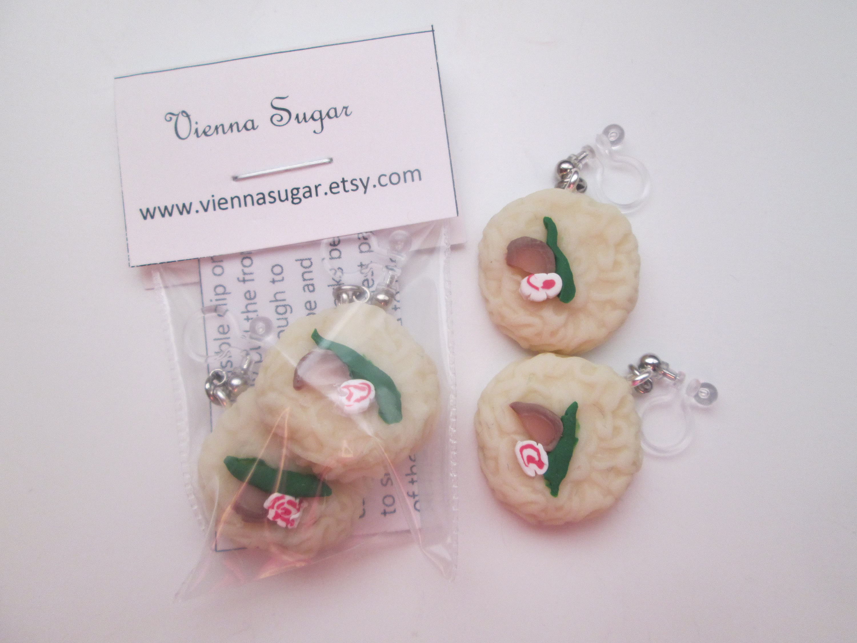 Glow in The Dark Ramen Noodle Fake Food Invisible Clip On Earrings Or Hypoallergenic Metal Free Ear Wire For Sensitive Ears