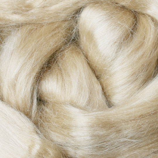 2Oz Tussah Silk Fiber Premium Grade Glossy Natural White Combed Top Roving. Hand Spinning, Blending, Felting, Dyeing, Paper & Soap Making