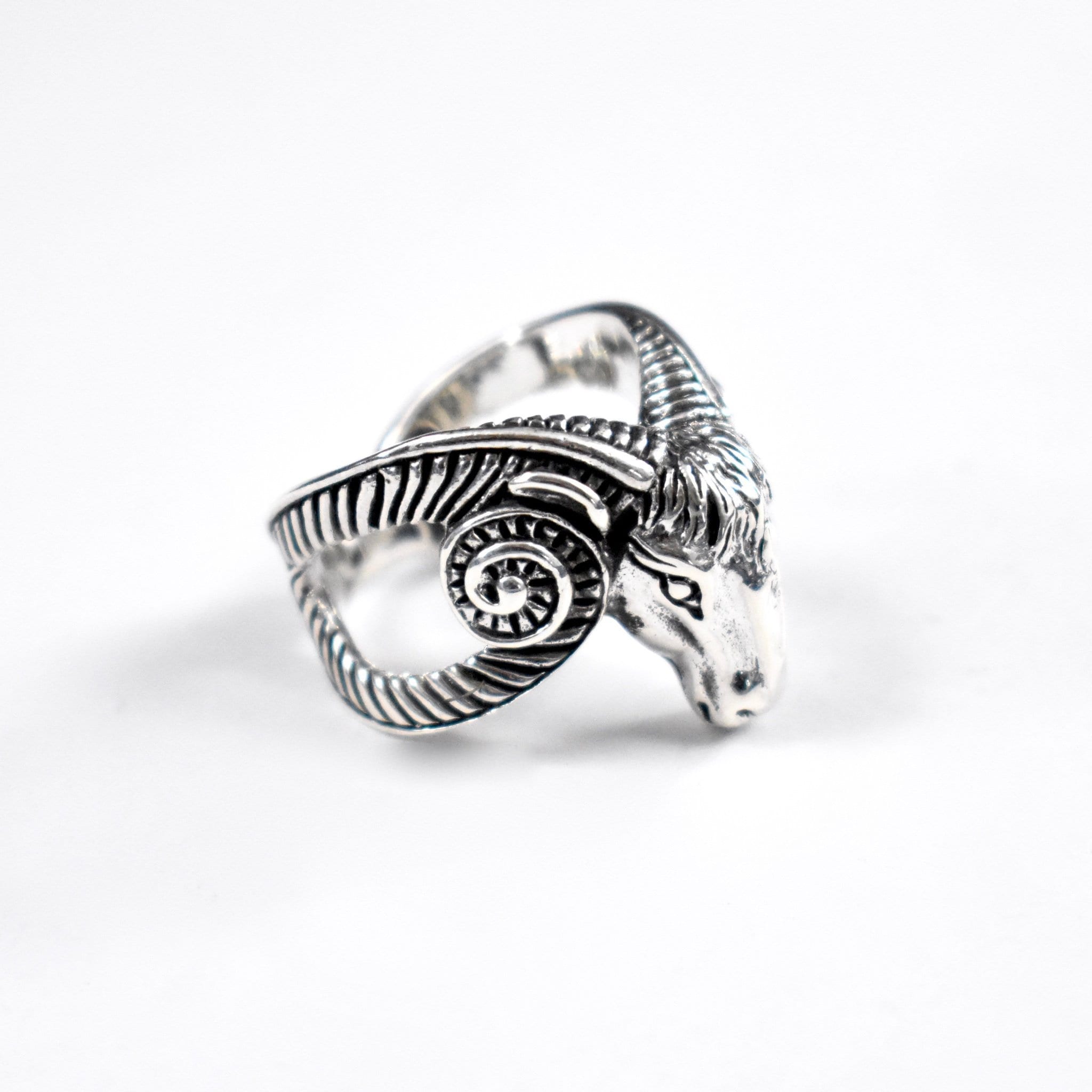 Sterling Silver Ram Ring // Statement Village Silversmith