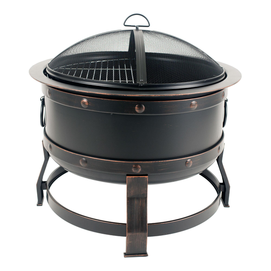 Rubbed Bronze Steel Industrial Brook Fire Pit: Metallic by World Market