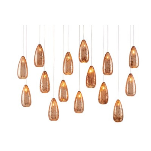 Currey Rame Rectangular 15-Light Multi-Drop Pendant
