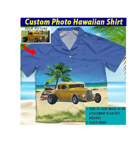 Hot Rod Shirts, Car Personalized Photo Hawaiian Shirt, Custom Car, Classic Vintage Modern Owners | Haw11
