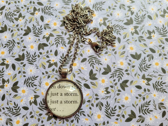 Just A Storm Pendant Necklace Made With Invisible Life Of Addie Larue Book Pages
