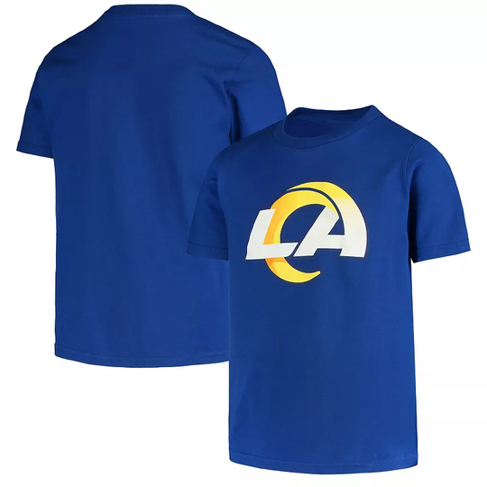 Youth Royal Los Angeles Rams Primary Logo T-Shirt, Boy's, Size: YTH Small, LAR Blue