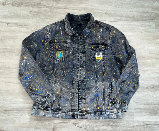 Customizable Paint Splatter Denim Jackets - Pick Your Colors/Team/Player