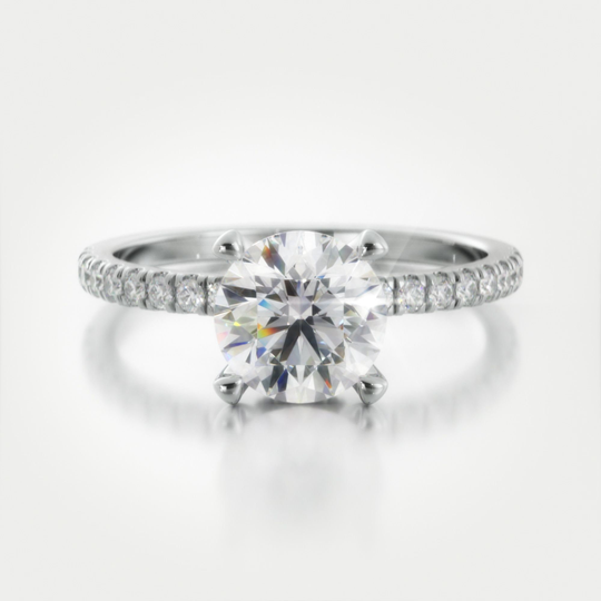 Perfect One Carat Round Engagement Ring With Side Stones Delicate Jewelry