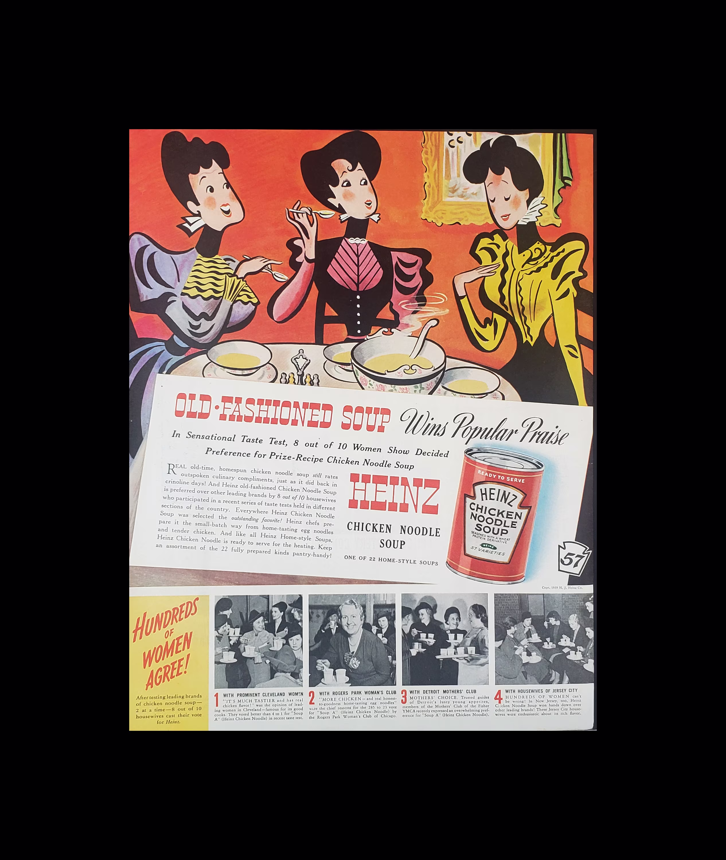 1939 Heinz 57 Chicken Noodle Soup Magazine Ad