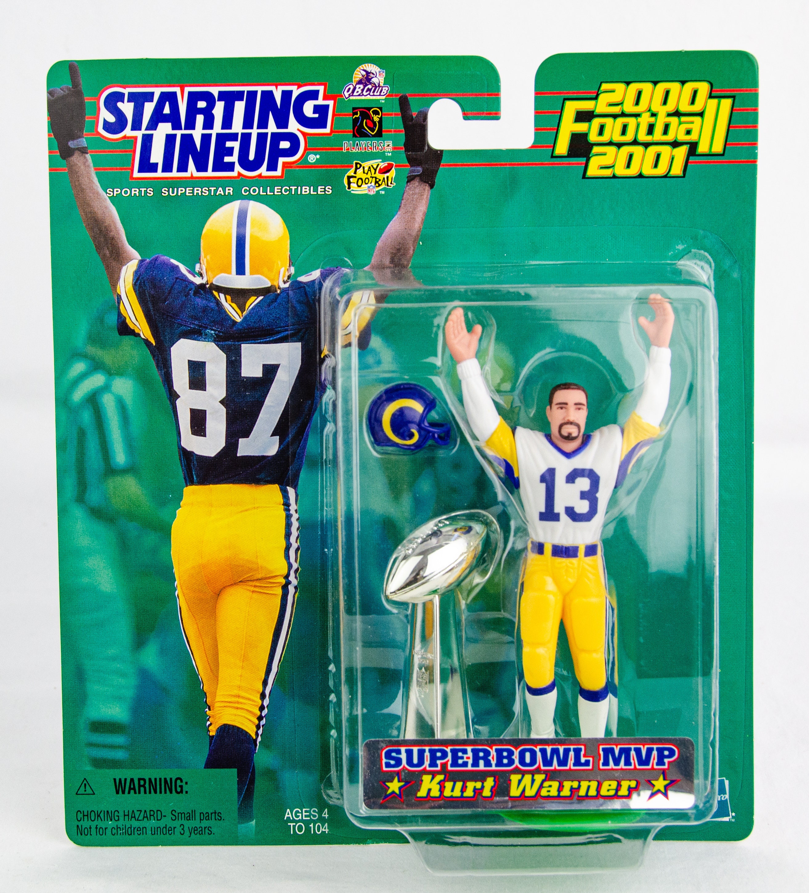 Vintage 2000 Hasbro Starting Lineup Nfl Super Bowl Mvp St Louis Rams Kurt Warner