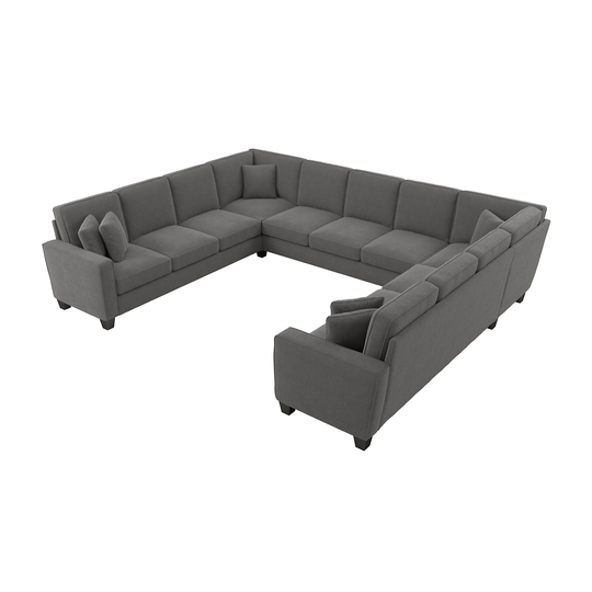 Bush Furniture Stockton Modern French Gray Herringbone Fabric Polyester/Blend Sectional | SNY135SFGH-03K