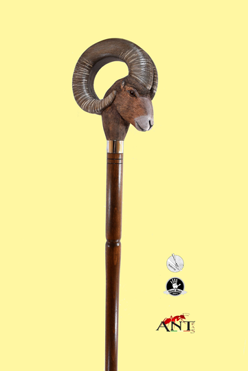 Ram Walking Cane Handmade Vintage Wooden Canes Sticks For Men Fancy Aries Fashionable Stick Unique Mens