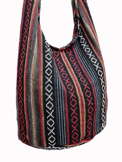 Woven Cotton Bag Hippie Bag Hobo Boho Shoulder Sling Messenger Tote Crossbody Purse Women Handbags Long Strap Cwb44