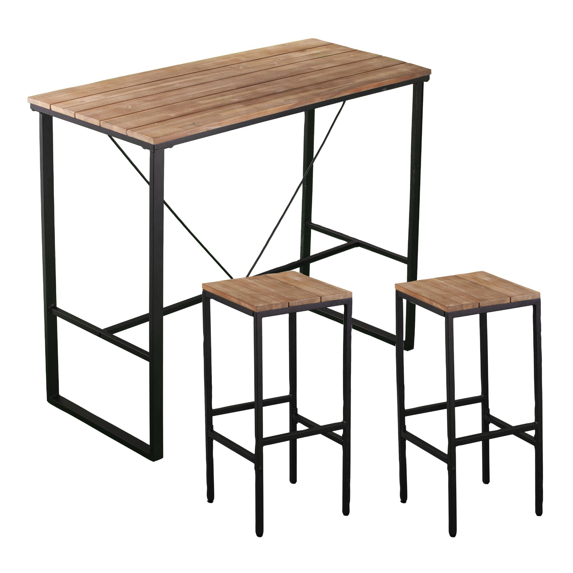 Metal and Acacia Napa Outdoor Patio Pub Dining Collection by World Market