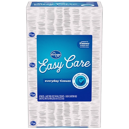 Kroger White Unscented Facial Tissues - 160.0 ea x 4 pack