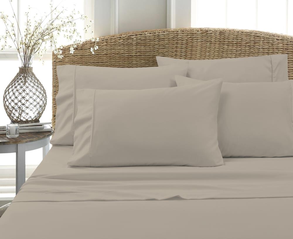 MHF Home Full Cotton Blend 6-Piece Bed Sheet Polyester in Brown | M560699