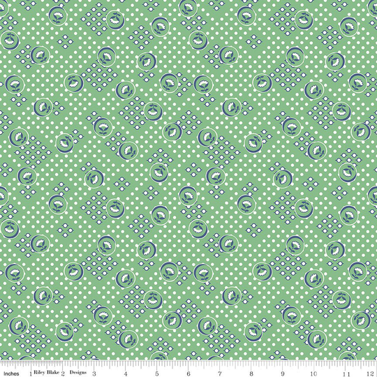 Vintage - Cook Book Fabric Collection By Lori Holt For Riley Blake Designs C11766 Leaf 1/2 Yard