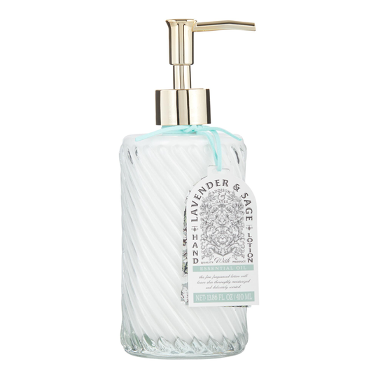 A&G Elegant Autumn Lavender & Sage Hand Lotion: Green - Glass by World Market