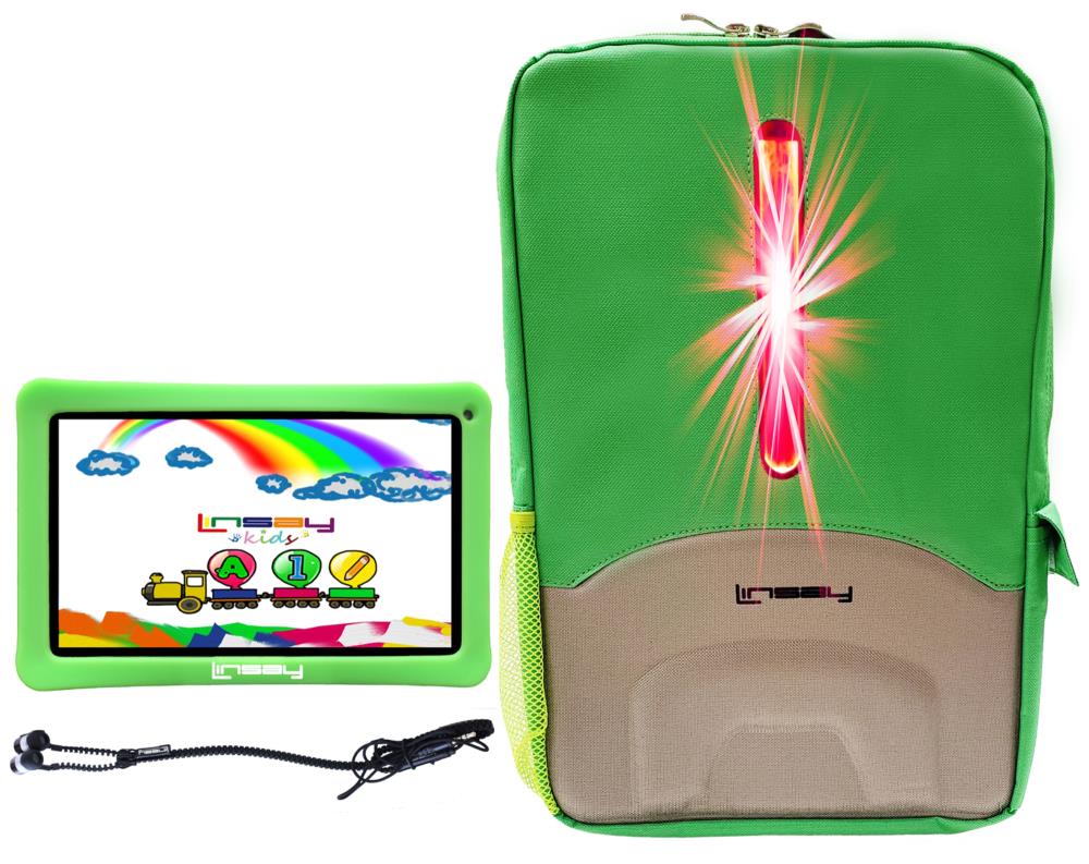 LINSAY 10.1-in Wi-fi Only Android 10 Tablet with Accessories with Case Included;; Type Cover Included | F10XHDKIDSBEPGREEN
