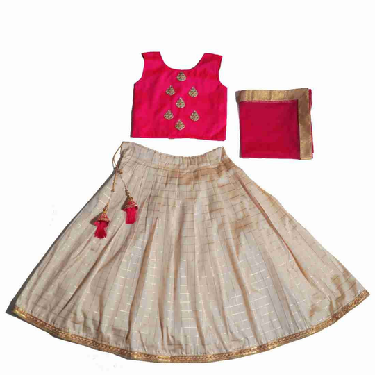 Kid's Dress, Silk Cotton Blend Lehanga Choli For Kids Girls, Lehenga Baby Girl's, Choli, Radha Lehenga, Chaniya