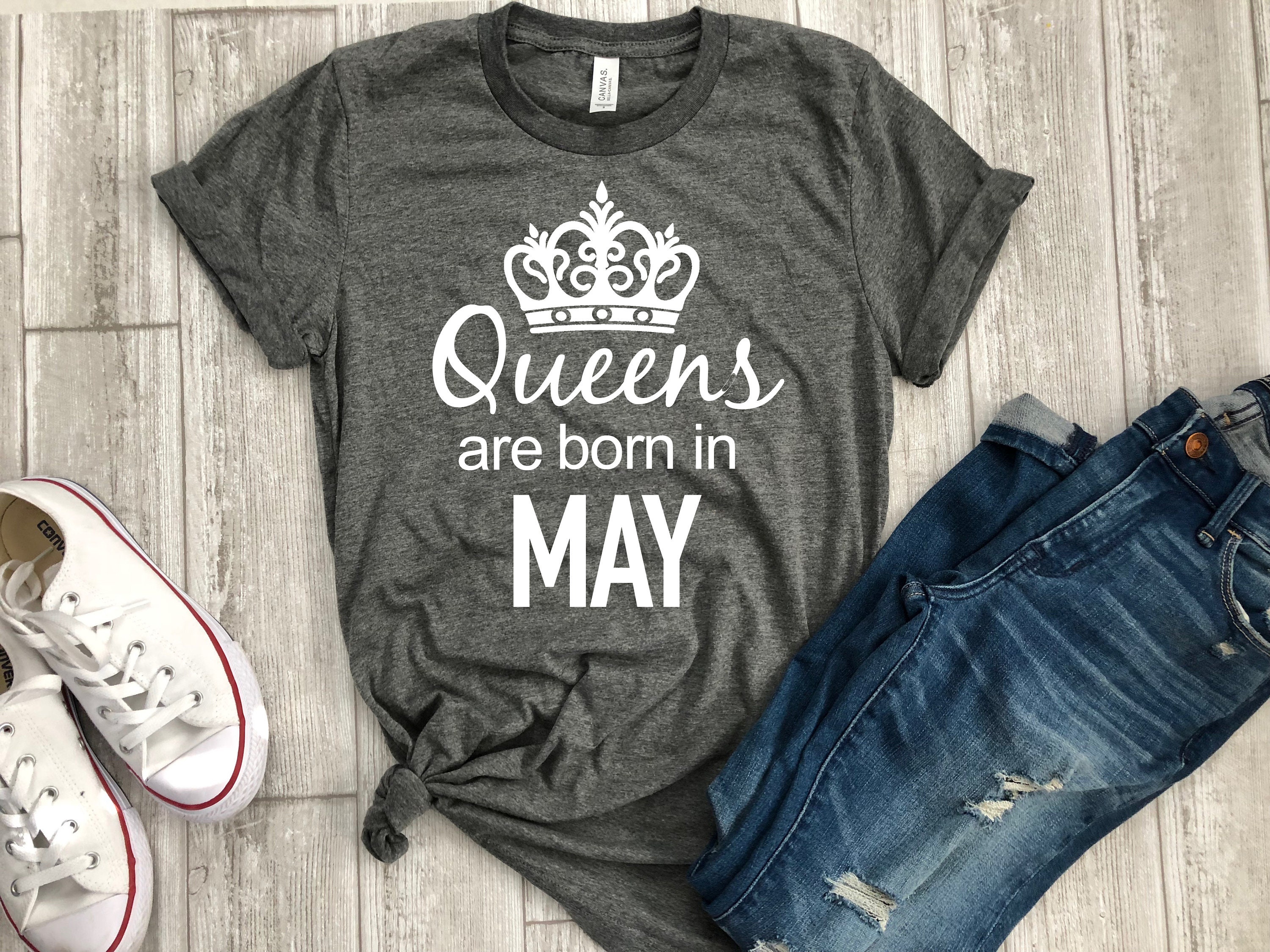 May Birthday Gift, Queens Are Born in May, T-Shirt, Tee, Shirt, Birthday T-Shirt