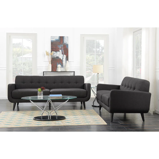 Picket House Furnishings Hailey Modern 2-Piece Polyester/Polyester Blend Charcoal Living Room Set in Gray | UHD090SL2PC