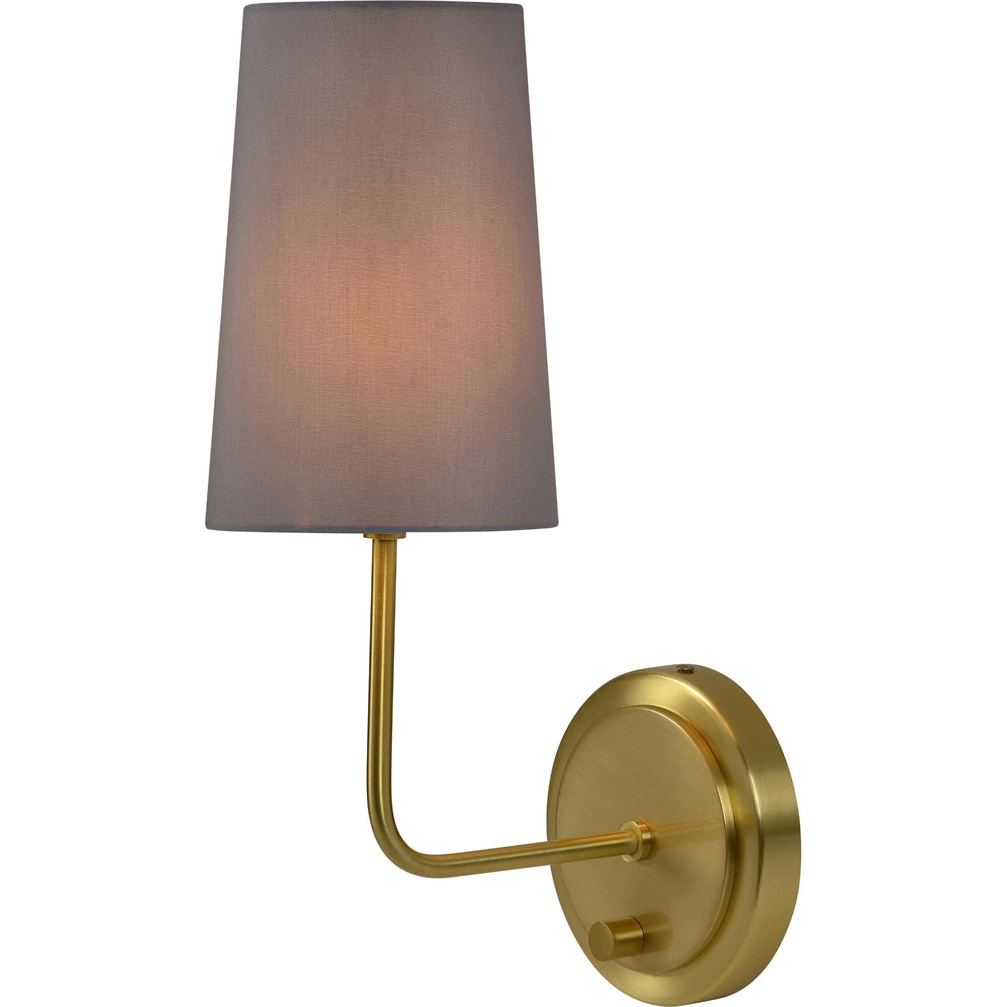 Brass And Gray Octavia Wall Sconce: Metallic/Gold by World Market
