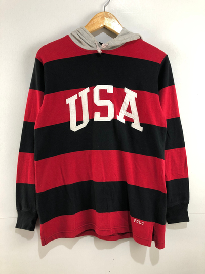 Vintage Polo Ralph Lauren USA Hoodie Stadium P Wing