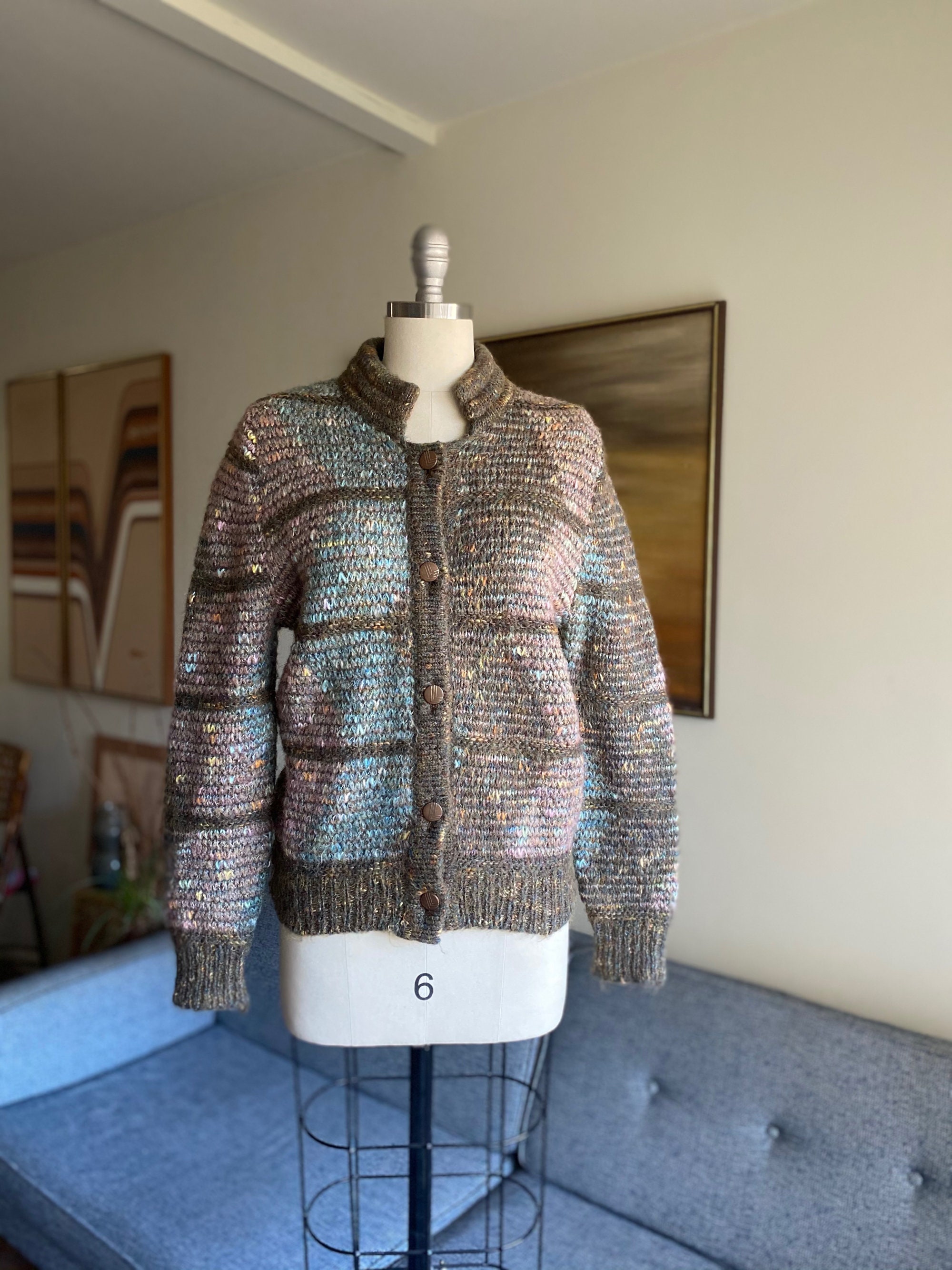 Vintage Mohair Blend Cardigan, 80's Vintage, S