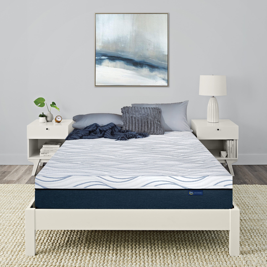 Serta 10-in Queen Hybrid Memory Foam/Coil Blend Mattress in a Box in Blue | 500770458-1050