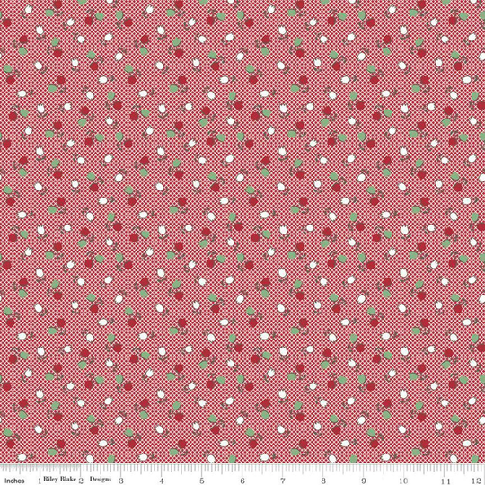Cook Book Tulips Cayenne Red - Lori Holt For Riley Blake Designs C11769-Cayenne 100% Quilting Cotton Cut Continuously