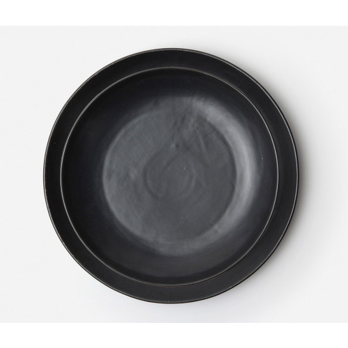 Blue Pheasant Marcus Black Glaze Round Serving Platters Small, Pack Of 2