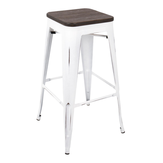 White and Espresso Backless Ridgeby Counter Stools Set of 2 by World Market
