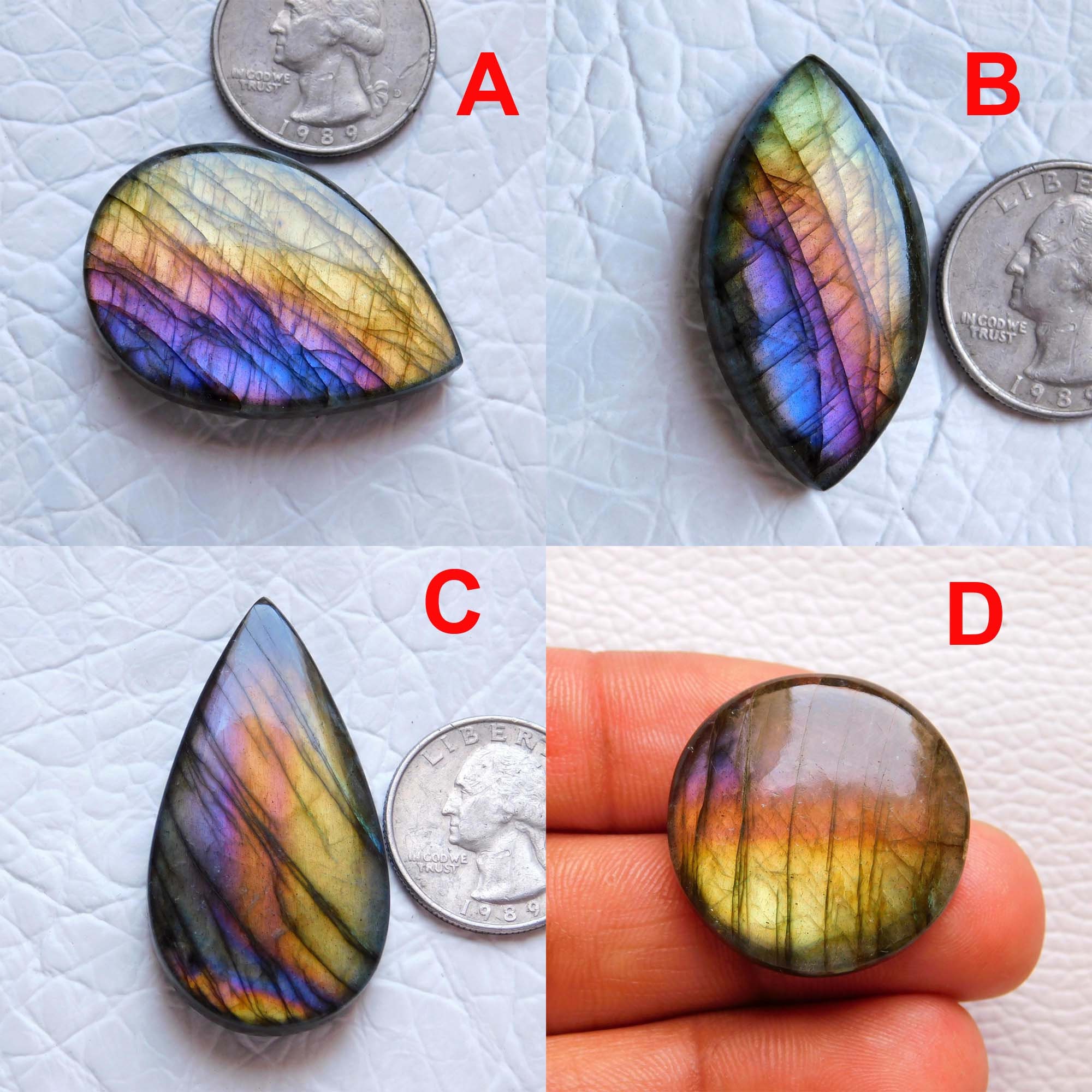 Natural Multi Purple Labradorite Cabochon Designer Gemstone Silver Jewelry For Ring & Pendant Loose Gemstone Lot