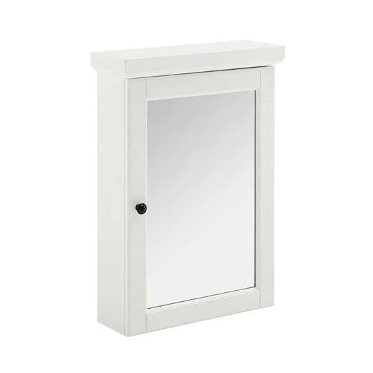 White Wood Delmar Bathroom Wall Cabinet with Mirror by World Market
