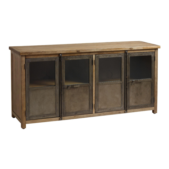 Aged Latte Wood And Metal Langley Storage Cabinet: Brown by World Market