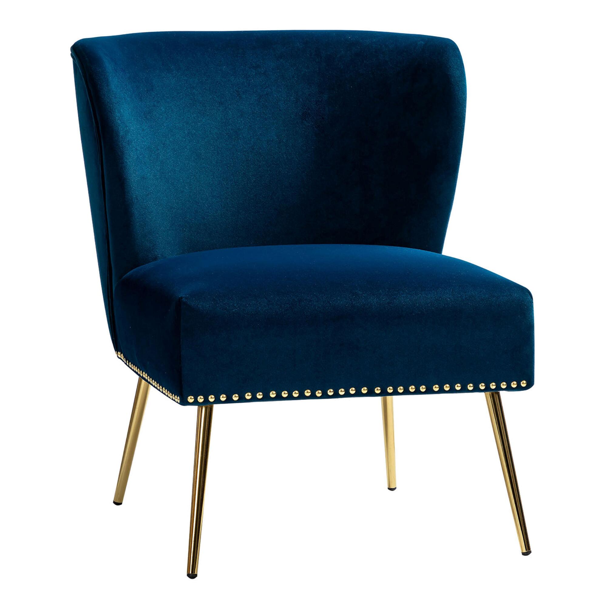 Velvet Jayden Upholstered Chair: Purple by World Market