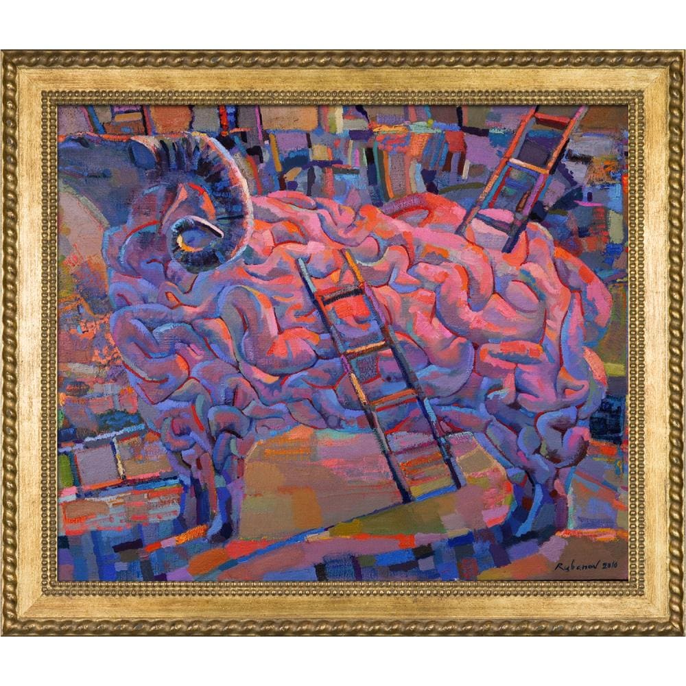 ArtistBe A brain is ram Framed 24.75-in H x 28.75-in W Animals Print on Canvas | 688576519418