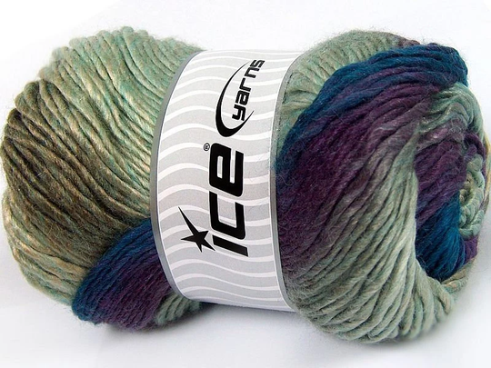 Purple Blue Camel Soft Bulky Self Striping Wool Acrylic Blend Yarn 70831 Ice Ambiente 100 Gr | 3.53 Ounces 130 M | 142 Yards Quick Knit
