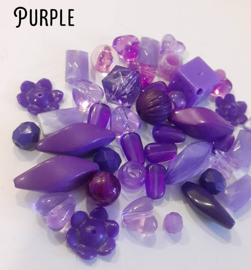 20Gr/Bag Purple Small Mix Beads, Bead Soup Mix, Acrylic Resin Jewelry Making Supplies