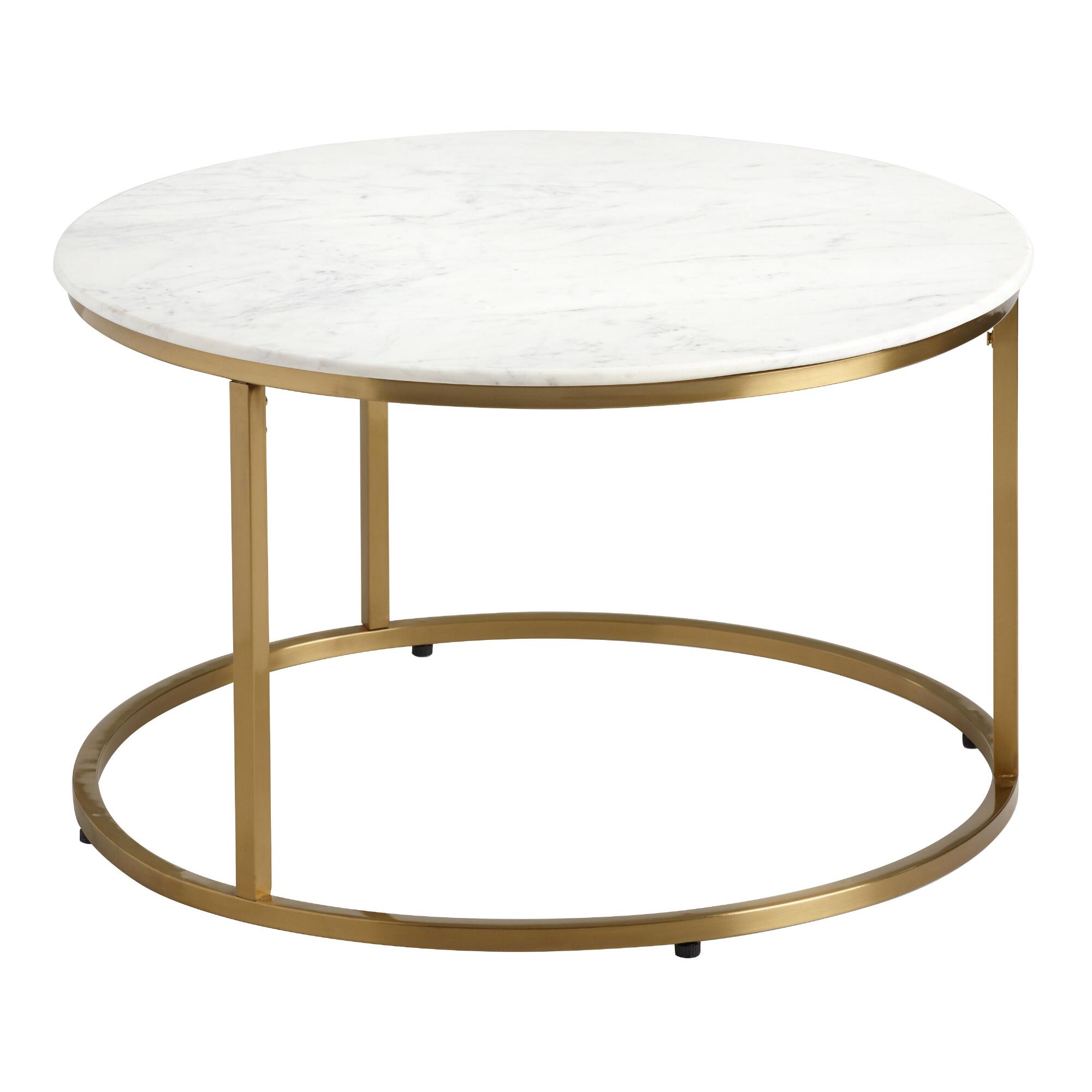 Round White Marble Milan Coffee Table by World Market