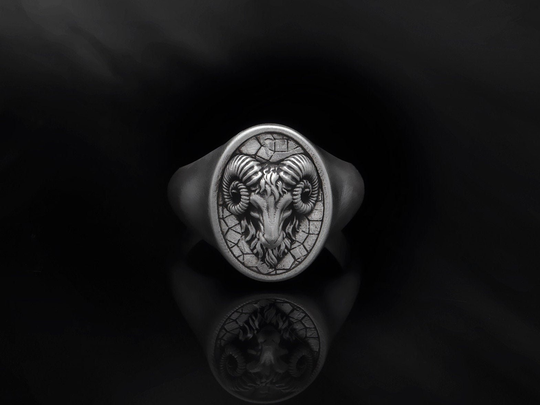 Sterling Silver Ram Rings, Animal Statement Rings For Men, Aries Zodiac Ring Gift Boyfriends, Meaningful Father's Day Gifts