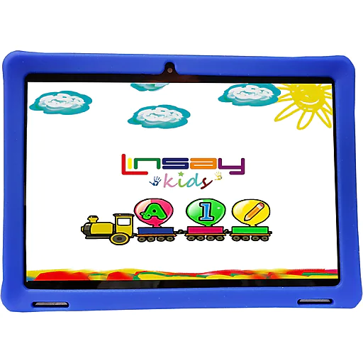 Linsay 10.1" Tablet with Case, WiFi, 2GB RAM, 32GB Storage, Android 11, Black/Blue (F10IPKIDSB)