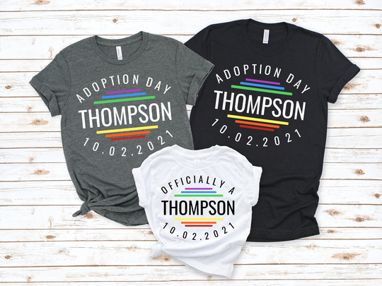 Lgbt Rainbow Adoption Blended Family Shirts Infant-Adult Sizes Short Sleeve Tee
