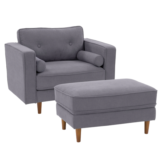 CorLiving Mulberry Modern 2-Piece Polyester/Polyester Blend Grey Living Room Set in Gray | LGA-401-Z