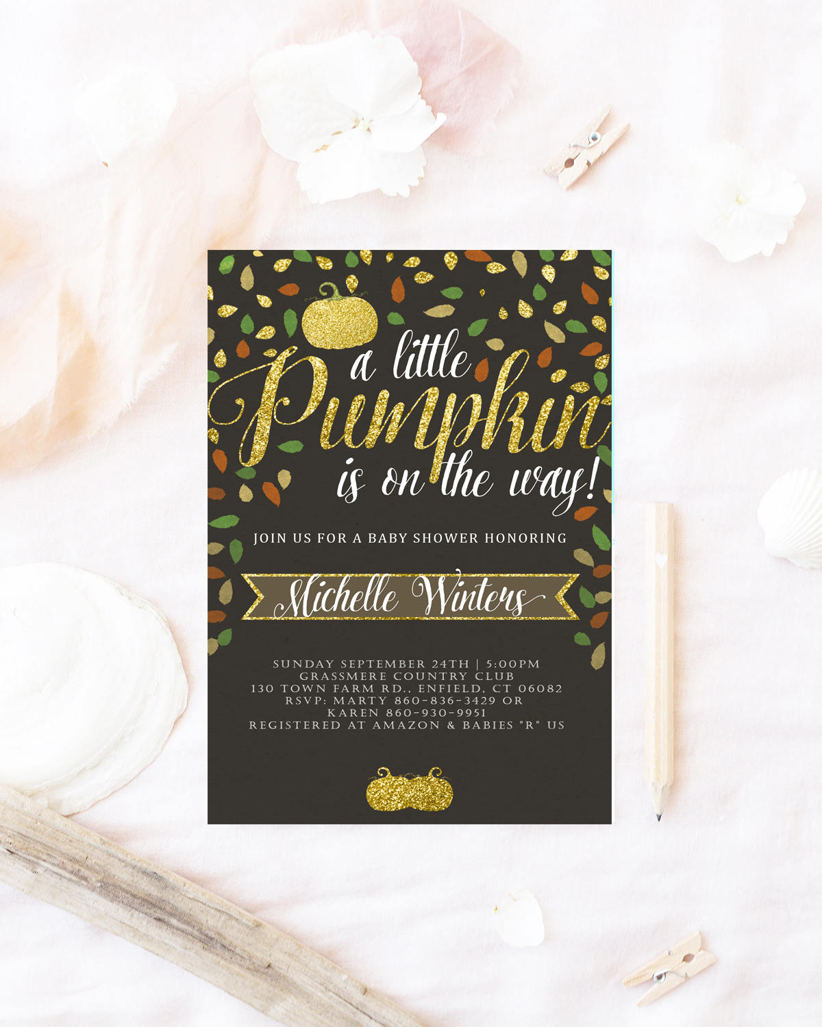 Fall Baby Shower Invitation, Fall Pumpkin Fall Invite, Shower, Invitation, Invite