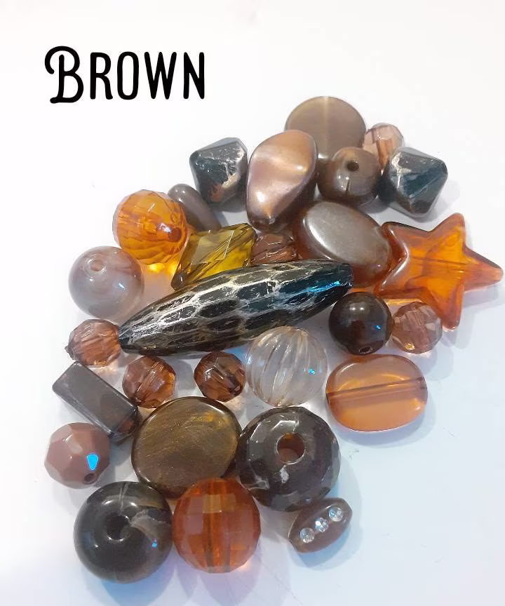 20Gr/Bag Small Mixed Brown Beads, Bead Soup Mix, Acrylic Resin Jewelry Making Supplies Keelaubeadz