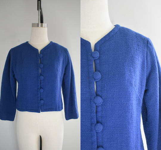 1960S Blue Wool Blend Jacket